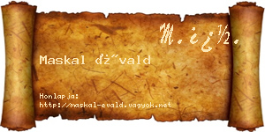 Maskal Évald névjegykártya